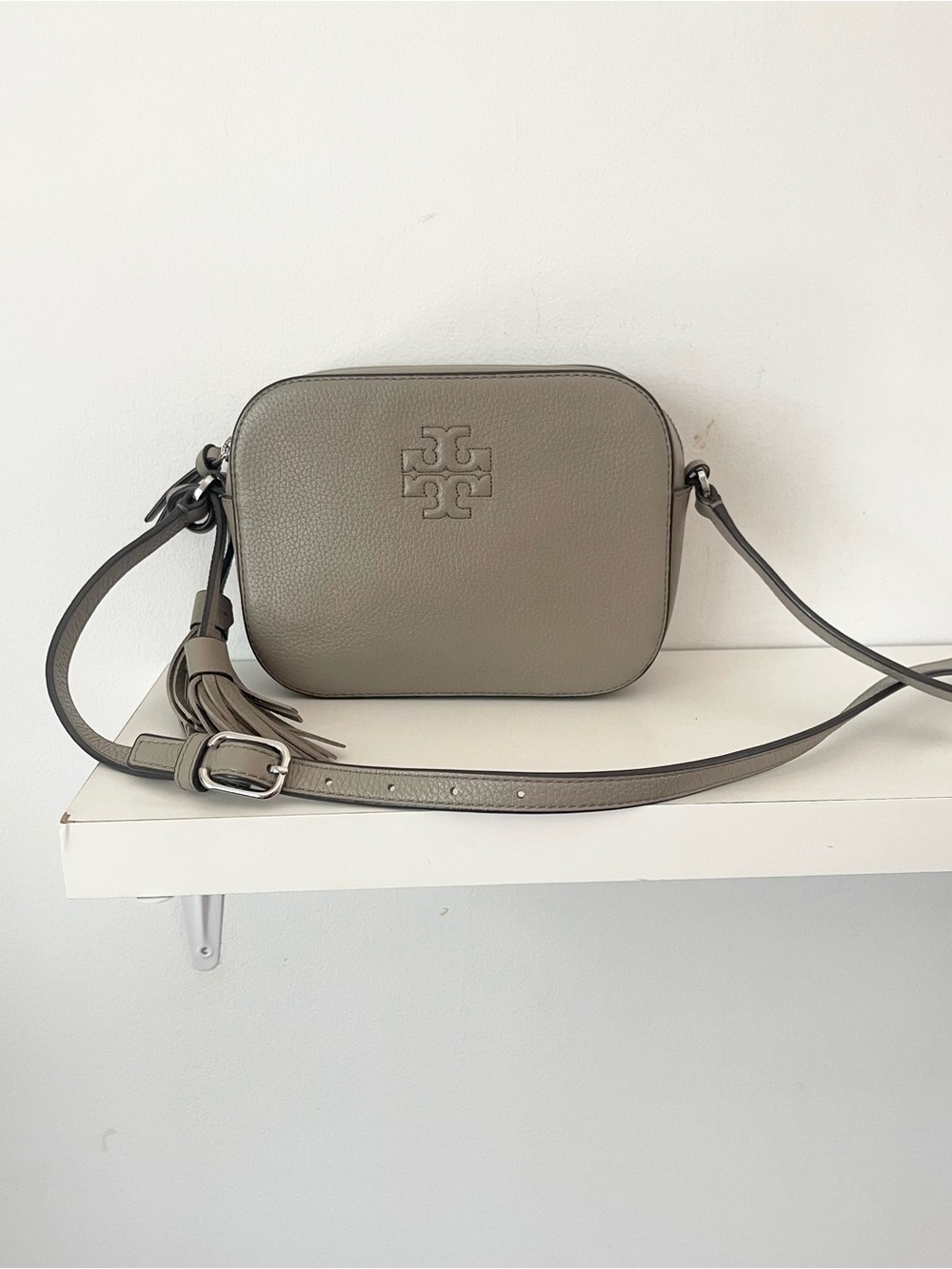 Tory Burch Gray Tassel Crossbody Bag